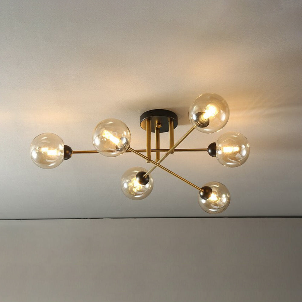 Valentina Lustre globe industriel en verre LED, 6 styles