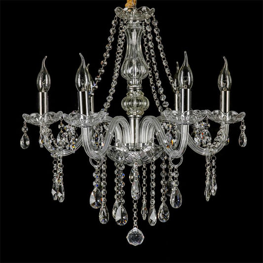Lustre Silva Luxury avec bougeoir en cristal transparent