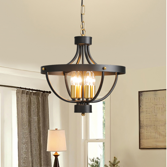 Lampada a sospensione vintage a LED Silva in metallo nero opaco per sala da pranzo