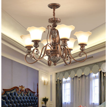 Arisha Retro Flower Pendant Light Metal Glass Living Room Bedroom
