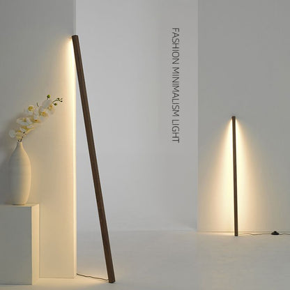 Lampadaire en bois nature linéaire minimaliste Ozawa