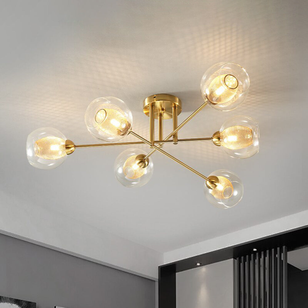 Valentina Lustre globe industriel en verre LED, 6 styles