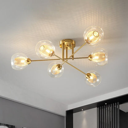 Valentina Lustre globe industriel en verre LED, 6 styles
