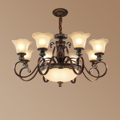 Arisha Retro Flower Pendant Light Metal Glass Living Room Bedroom