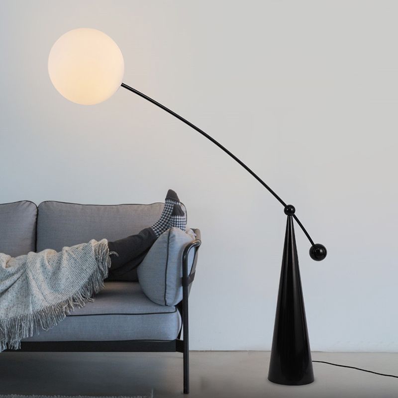 Valentina Stehleuchte Arc/Bubble Modern/Einzigartig, Milchglas, Weiß, Schlafzimmer