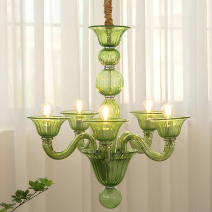Silva   Chandelier Retro Glass  Yellow&Green&Clear