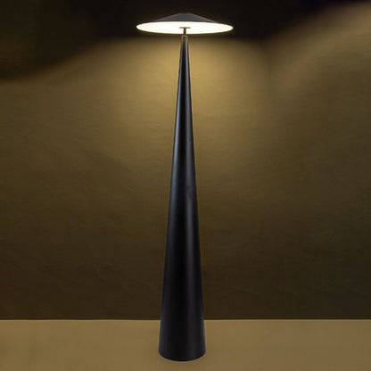 Salgado Moderne untertassenförmige Metall-Stehlampe, Schwarz