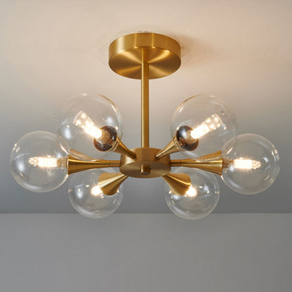 Valentina  Contemporary  Flush Mount Ceiling  Light, Glass Bubble