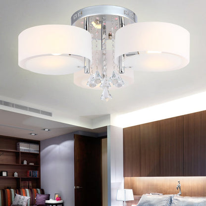 Arisha  Flush Mount Ceiling Light   Glass  White Modern Round Hallway