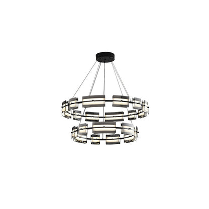 Arisha Minimalist Ring Metal Pendant Light,Black/Gold