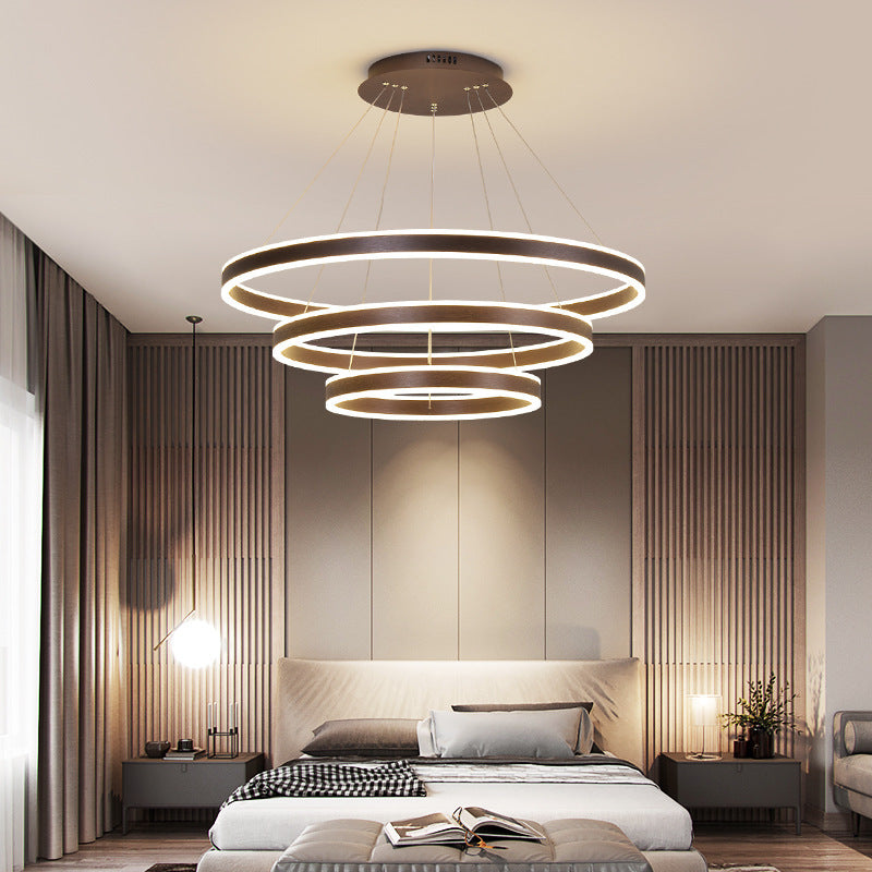 Arisha Moderne minimalistische Kaffee-LED-Pendelleuchte, 3 Ringe