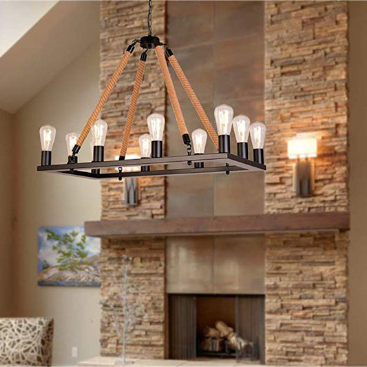 Bar ristorante in metallo con lampada a sospensione industriale vintage a LED dal design d'epoca