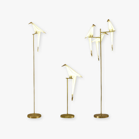 Lampada da tavolo/terra Clifford Nordic Bird, oro, 1/2/3 luci