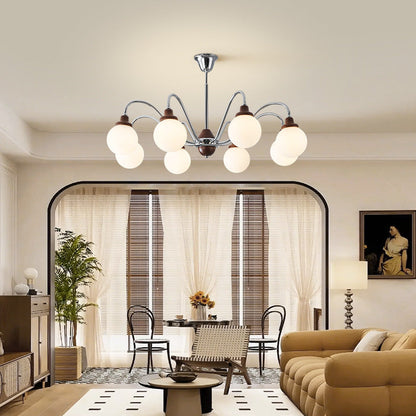 Französischer LED-Kronleuchter Valentina, Chrom, Gold, für Wohnzimmer/Schlafzimmer