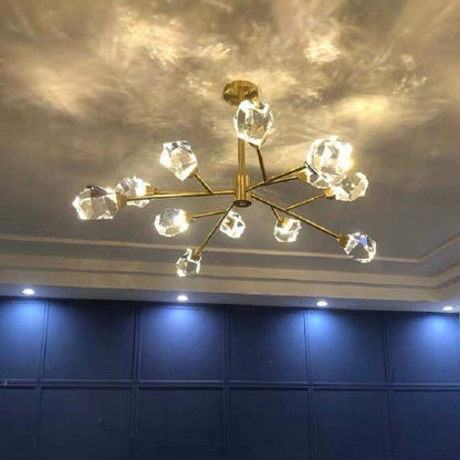 Kristy Luxuriöser Kristall-Kronleuchter für Wohnzimmer, golden