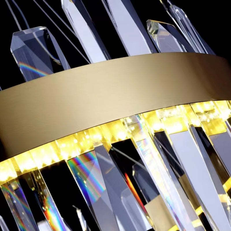 Kristy Modern Crystal Ring Chandelier Black&Gold