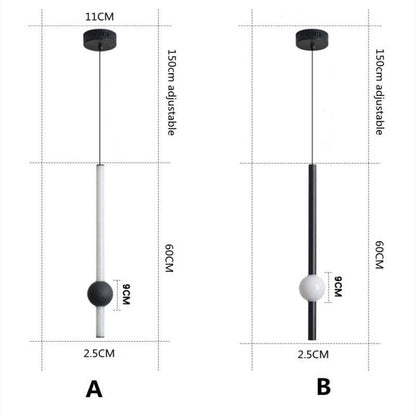 Arisha Minimalist Linear Globe Glass Pendant Light, Bedroom