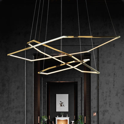 Arisha Minimalist Geomatic Metal Pendant Light, Gold, DIY