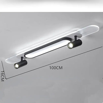 Aim Moderne rechteckige LED-Deckenleuchte aus Metall, Schwarz/Weiß