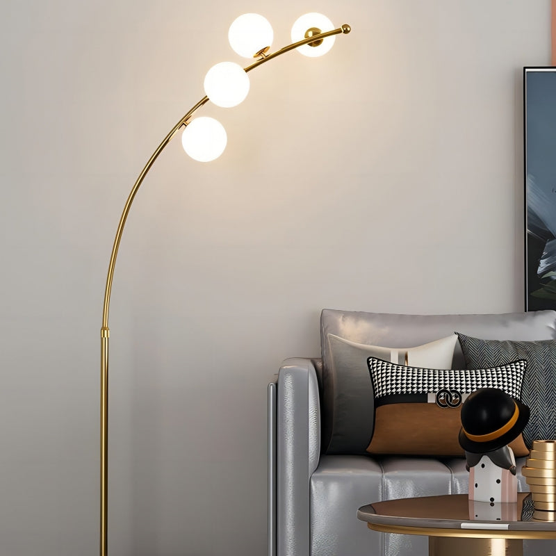 Valentina Modern Arc Multi Head Bubble Stehlampe Schwarz/Gold