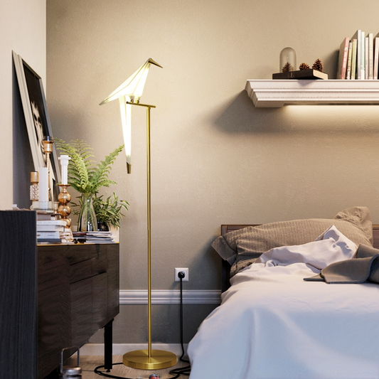 Lampada da tavolo/terra Clifford Nordic Bird, oro, 1/2/3 luci