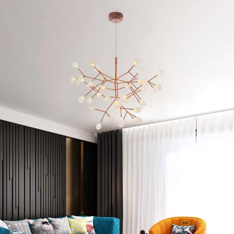 Lior Unique Sputnik Art Deco Firefly Chandelier. Living Room/ Bedroom