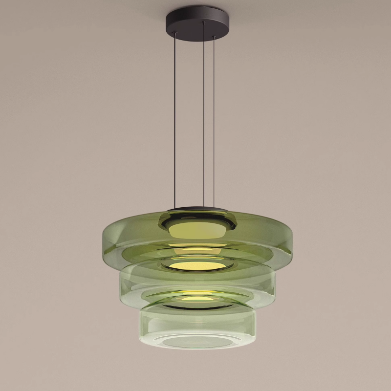Suspension Jojo en verre, structure à plusieurs niveaux