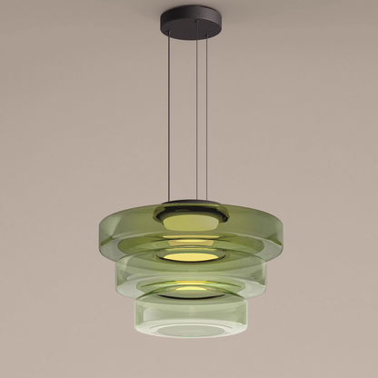 Suspension Jojo en verre, structure à plusieurs niveaux