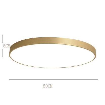 Plafonnier rond Arisha Nordic LED doré, métal et