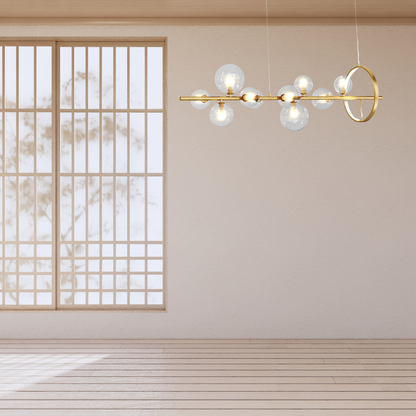 Valentina Modern LED Chandelier Gold Glass Living/Dining Room