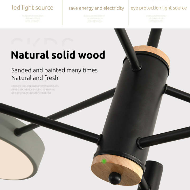 Arisha Pendelleuchte LED, Metall & Holz, Grau/Weiß/Gold