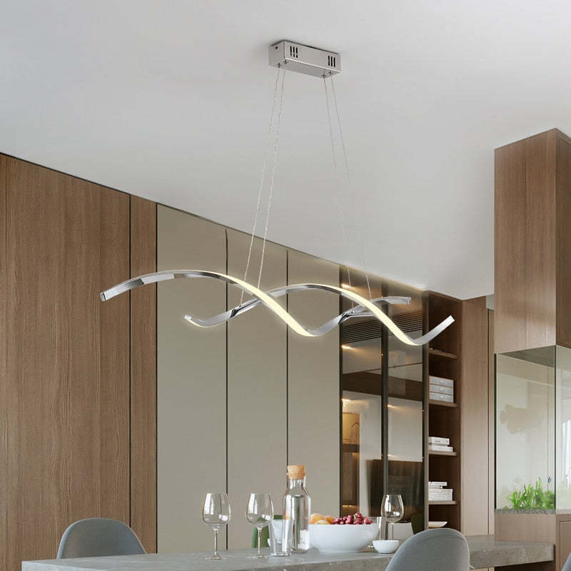 Arisha moderne gewellte Metall-/Pendelleuchte, Chrom/Gold