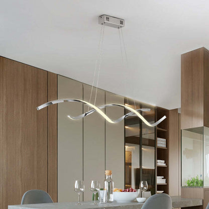 Arisha moderne gewellte Metall-/Pendelleuchte, Chrom/Gold
