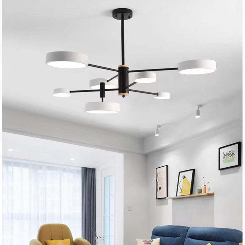 Arisha Pendelleuchte LED, Metall & Holz, Grau/Weiß/Gold