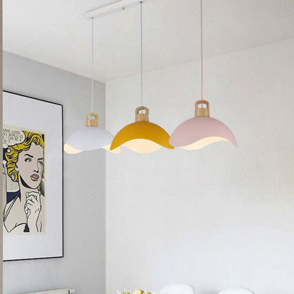 Valentina Colorful Shade Single Pendant Lights, Wood & Metal