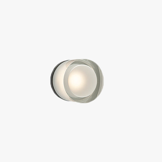 Ray Modern Mini Drum Metal/ Outdoor Wall Lamp, Transparent
