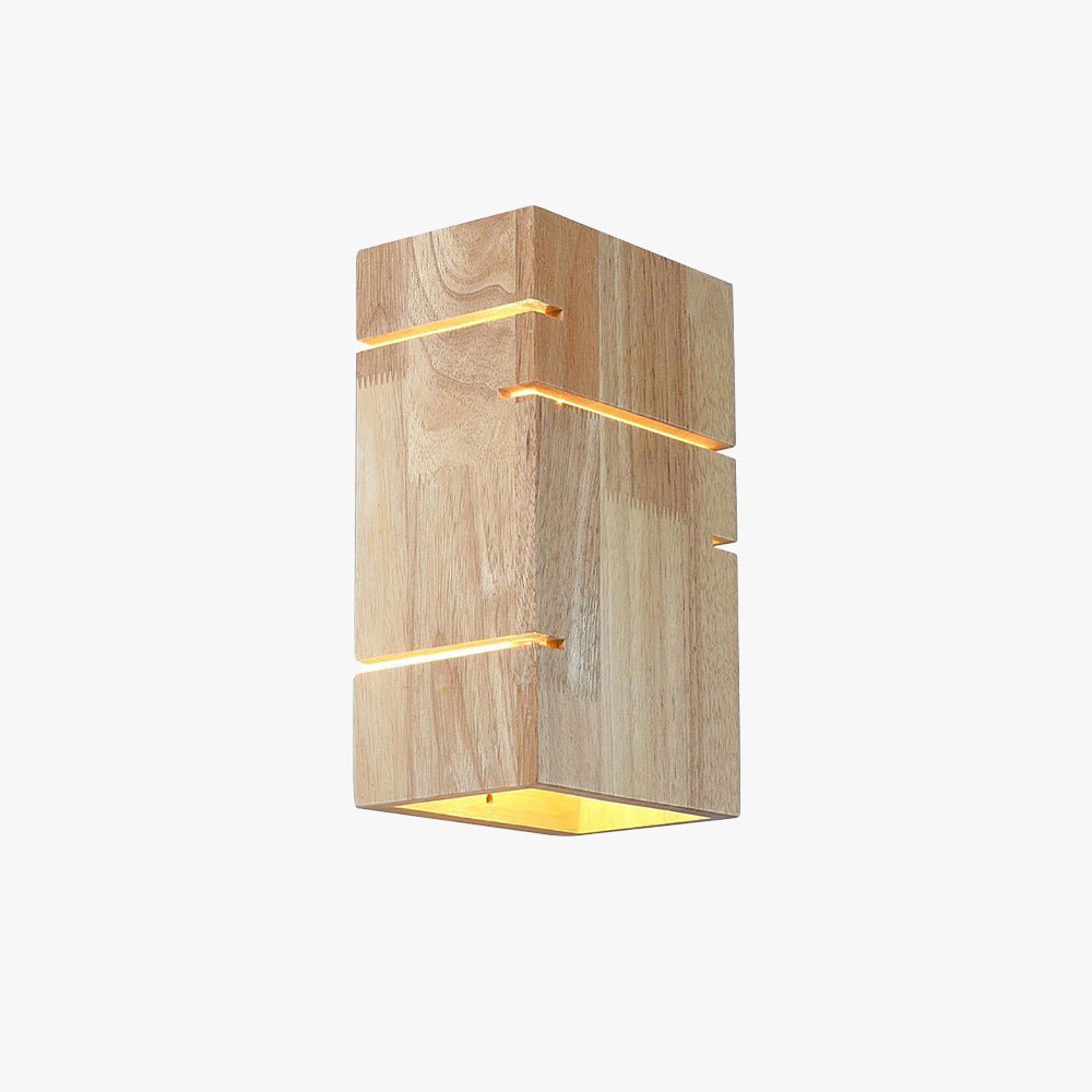 Muto Wandleuchte, rechteckig, minimalistisch, für Nachttisch, Holz, Schlafzimmer