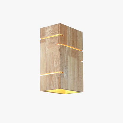 Muto Wandleuchte, rechteckig, minimalistisch, für Nachttisch, Holz, Schlafzimmer
