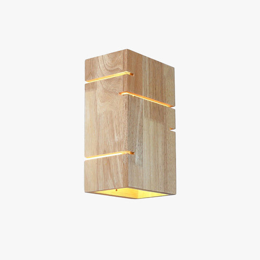 Muto Wandleuchte, rechteckig, minimalistisch, für Nachttisch, Holz, Schlafzimmer