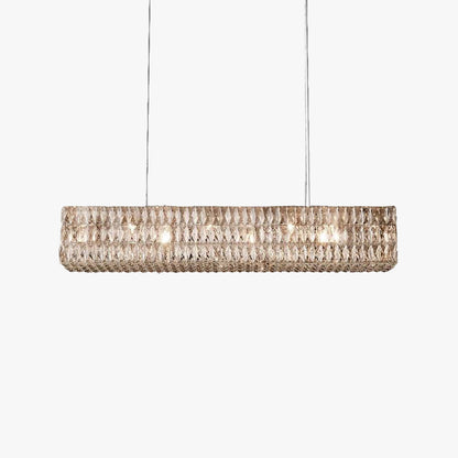 Lustre rectangulaire de luxe en cristal Kristy, 2 couleurs