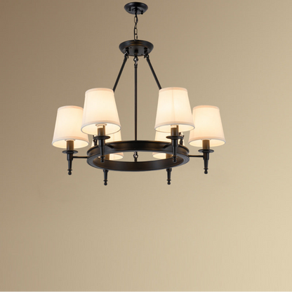 Lustre Silva vintage en métal et tissu, Noir/Cuivre