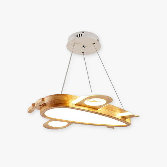 Arisha Moderne Natuurlijke Creatieve DIY Kinderen Vliegtuigvorm Hanglamp, Hout