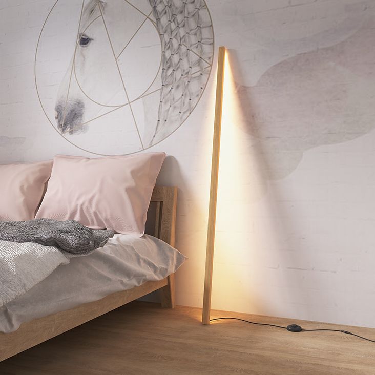 Lampadaire en bois nature linéaire minimaliste Ozawa