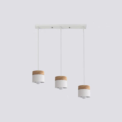 Valentina Modern Can Shape Metal/Wood Pendant Light