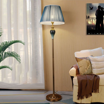 Eryn Antique Floor Lamp, Multi Colors, Metal/Fabric, Bedroom