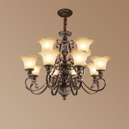 Arisha Retro Flower Pendant Light Metal Glass Living Room Bedroom