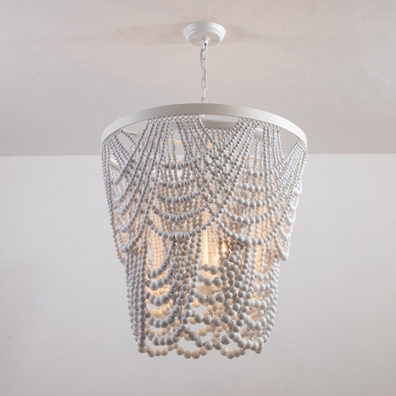 Muto Boho LED-Pendelleuchte/Kronleuchter Holz/Metall