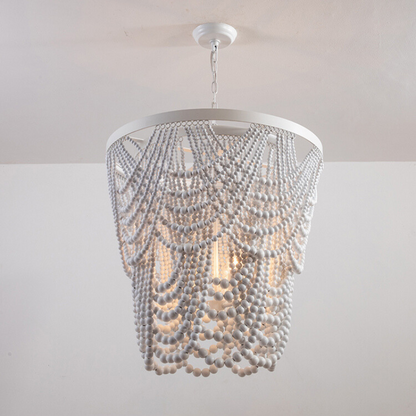 Muto Boho LED-Pendelleuchte/Kronleuchter Holz/Metall