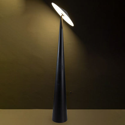 Salgado Moderne untertassenförmige Metall-Stehlampe, Schwarz