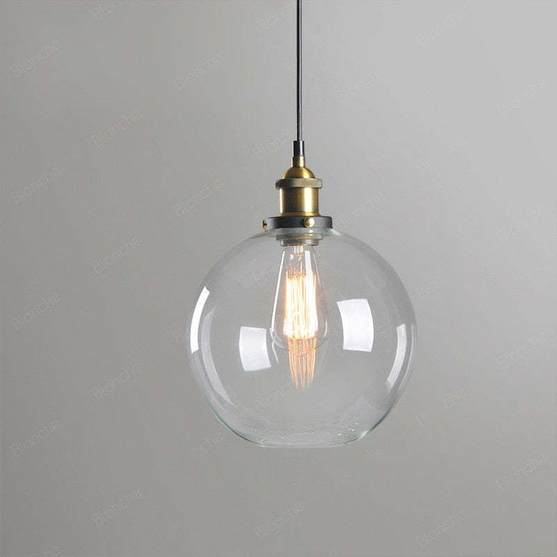 June Industrial Glass Pendant Light Clear/Amber/Smoke Grey
